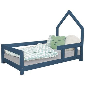 Cama Cabaña Infantil 80 X 160 Azul Marino 1