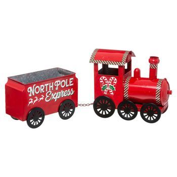 Modelo Grande De Tren Metálico Rojo L 66 Cm