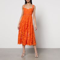 self-portrait guipure lace midi dess - us 12uk 16