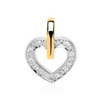 colgante corazon oro 14 quilates diamantes