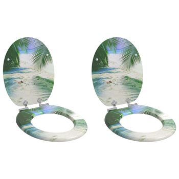 Asiento De Inodoro De Cierre Suave 2 Uds. Verde 44 X 38 Cm Vidaxl