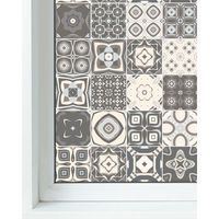 panorama vinilo ventanas gris 73x300cm baldosa hidraulico