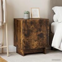 mesitas de noche 2 uds - dormitorio - madera de ingenieria - roble ahumado 43x345x50cm