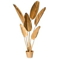 planta artificial en maceta material sintetico 123 cm accesorio decorativo para interior dorado banana tree