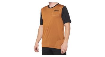 Maillot 100  ridecamp terracota manga corta negro