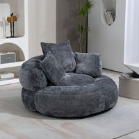 sillon puf de chenilla para adultos 108 x 108 x 52 cm respaldo alto y espuma
