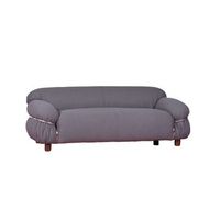 sofa de dos plazas tapizado en tejido sherpa 178x96x63cm - gris