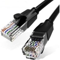 cable de red vention ibebq 20m cat6 utp 1000mbps conectores oro negro