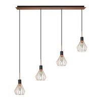 fabrilamp colgante san petersburgo 4xe14 negro cobre regx83x13 cm