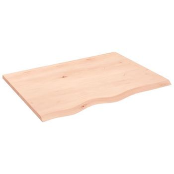 Encimera De Baño | Mueble De Baño Madera Maciza Sin Tratar 80x60x2 Cm