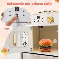 cocina infantil con accesorios cocina de juego con tablero de escritura heladera fregadero cocina de juguete color blanco