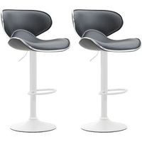 set de 2 taburetes las vegas simil cuero gris 49x46x88 cm clp