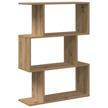 Librería Divisora 3 Niveles Madera Roble Artisan 70x24x97 Cm Vidaxl