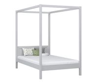 cama individual de madera con dosel n02 gris