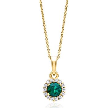 9 quilates cadena de oro con circonita