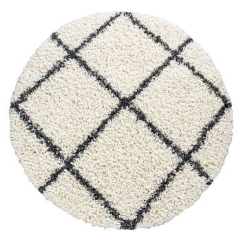 Alfombra peluda Kalea crema 200 cm redondo