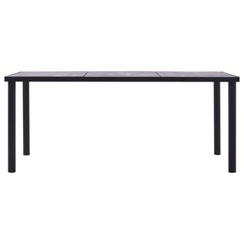 Mesa De Comedor | Mesa De Cena De Mdf Negro Y Gris Hormigón 200x100x75 Cm