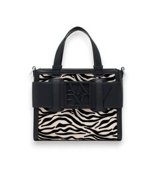 A|X Armani Exchange para mujer. XW000392AF26445MC149 Bolso Estampado negro (OSFA), Casual, Animal print, Poliéster