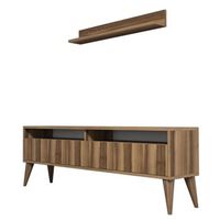 mueble tv con estante best nogal