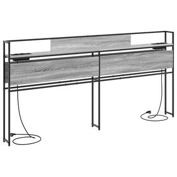 Cabecera De Almacenamiento Con Estante Gris Sonoma 200 Cm