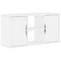 mueble tv  mueble de salon  mesa de tv odda madera maciza de pino blanco 79x24x40 cm