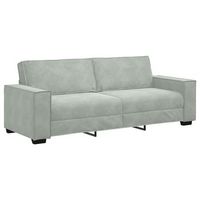 sofa de 3 plazas terciopelo gris claro 220x78x84 cm vidaxl