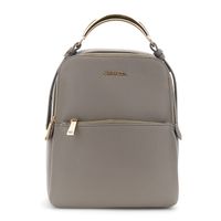 mochila de material efecto piel con grano con bolsillo frontal gray