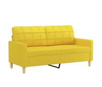 vidaxl sofa de 2 plazas de tela amarillo claro 140 cm