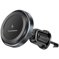 cargador inalambrico magnetico thomson para coche qi 15w con soporte para rejilla