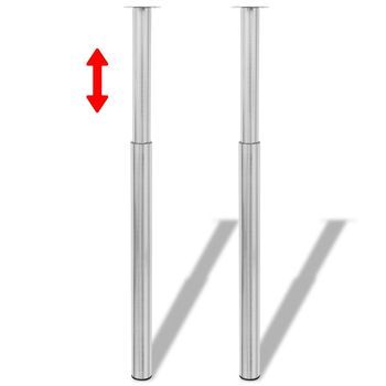 Patas De Mesa Telescópicas 4 Uds | Patas Para Mesa Níquel Cepillado 710-1100 Mm