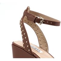 guess zapatos de tacon sandalo zeppa loghi borchie cognac fl6n2ofal04 para mujer