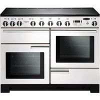rangemaster professional deluxe 110 induction range cooker - white  chrome white