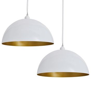 Lámpara De Techo 2 Uds Altura Ajustable Semiesférica Blanca Vidaxl