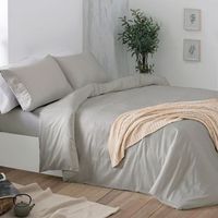 fundas nordicas algodon saten algodon 300 hilos 100 algodon diseno liso 200 x 190200 cm - gris - burrito blanco