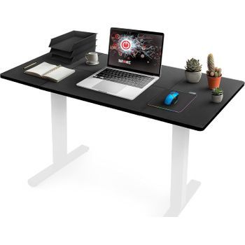Tablero De Escritorio, Medidas 160 X 60 X 1,9 Cm, Casa U Oficina, Color Negro - Duronic Tt160 Bk