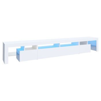 Mueble De Tv Con Luces Led Blanco 260x36,5x40 Cm