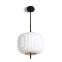 lampara colgante metal y cristal beca bronce