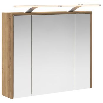 Armario Con Espejo De Baño | Mueble De Baño Roble Artesanal 73,5 X 16 X 62,5 Cm