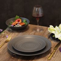 6 platos hondos gourmet gres gris