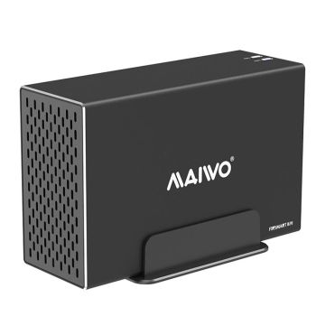 MAIWO Caja de almacenamiento RAID SATA de 3.5'' HDD a 5Gbps/10Gbps,estación de acoplamiento de disco duro de doble bahía