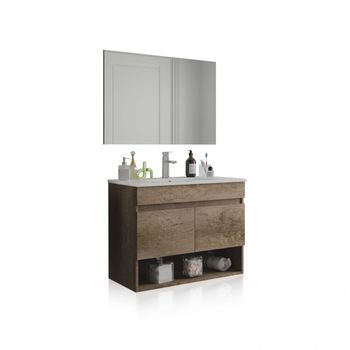 Pack De Baño Con Lavabo Cerámico Thai Nordik 80 X 64 X 45 Cm