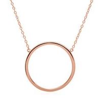 cadena circulo de plata 925 chapada en oro rosa