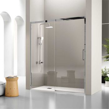 Frontal De Ducha + Puerta Corredera Luka 130 Cm Sin Lateral / Fijo Frontal Izquierda