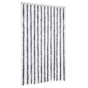 Cortina Mosquitera Chenilla Gris Y Blanco 118x220 Cm Vidaxl