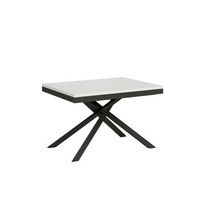 mesa extensible 90x120380 cm karida evolution fresno blanco estructura antracita