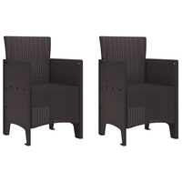 sillas de jardin 2 unidades ratan sintetico marron cfw685615