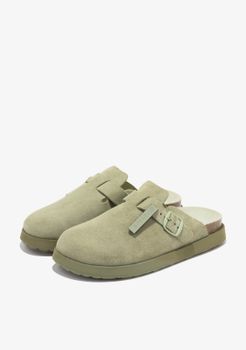 Zuecos Vibe Clog Buckle Khaki - Verde