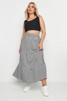 yours falda larga de cuadros vichy negros mujer curvy y tallas grandes yours