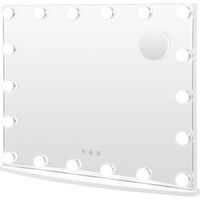 espejo de maquillaje con luces espejo de tocador con 18 bombillas led regulables costway 33 x 119 cm negro