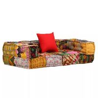 cojines de suelo pufs sillon modular de tela de 2 plazas en tela patchwork dec021231